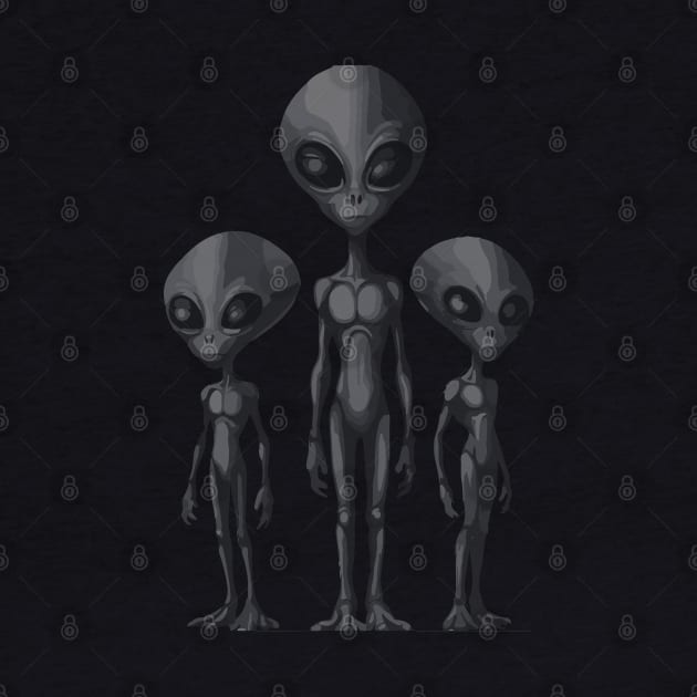 extraterrestrial bodies. Alien invasion. black and white. uap by Ideas Design